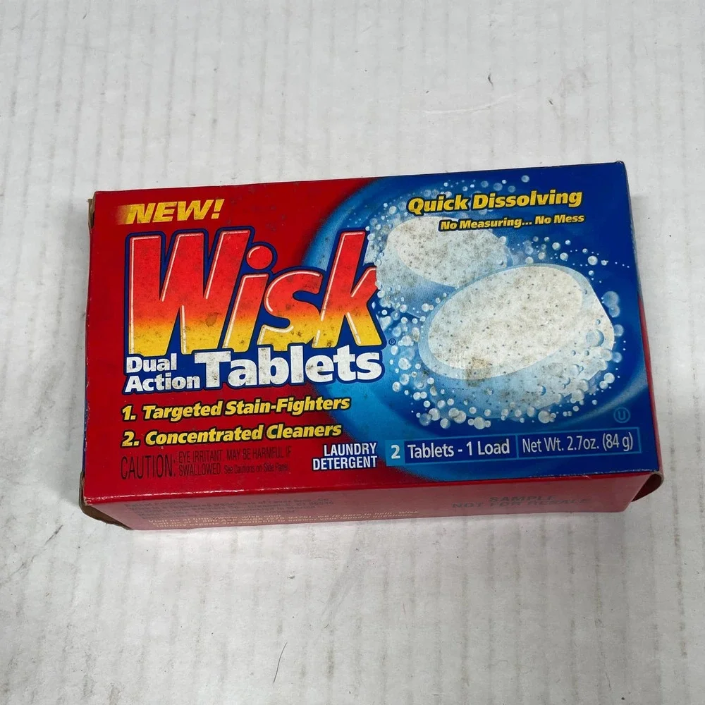 Vintage WISK Laundry Tablets 2000 Sample 2‎ Box